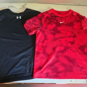 Boys Under Armour And Nike Size Medium Dri-Fit SHIRTS